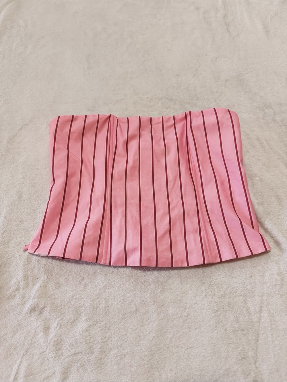 Pink Striped Women’s Skirt - Strapless Corset Style